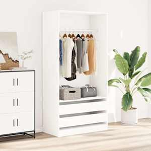 vidaXL garderoob valge 100 x 50 x 200 cm tehispuit