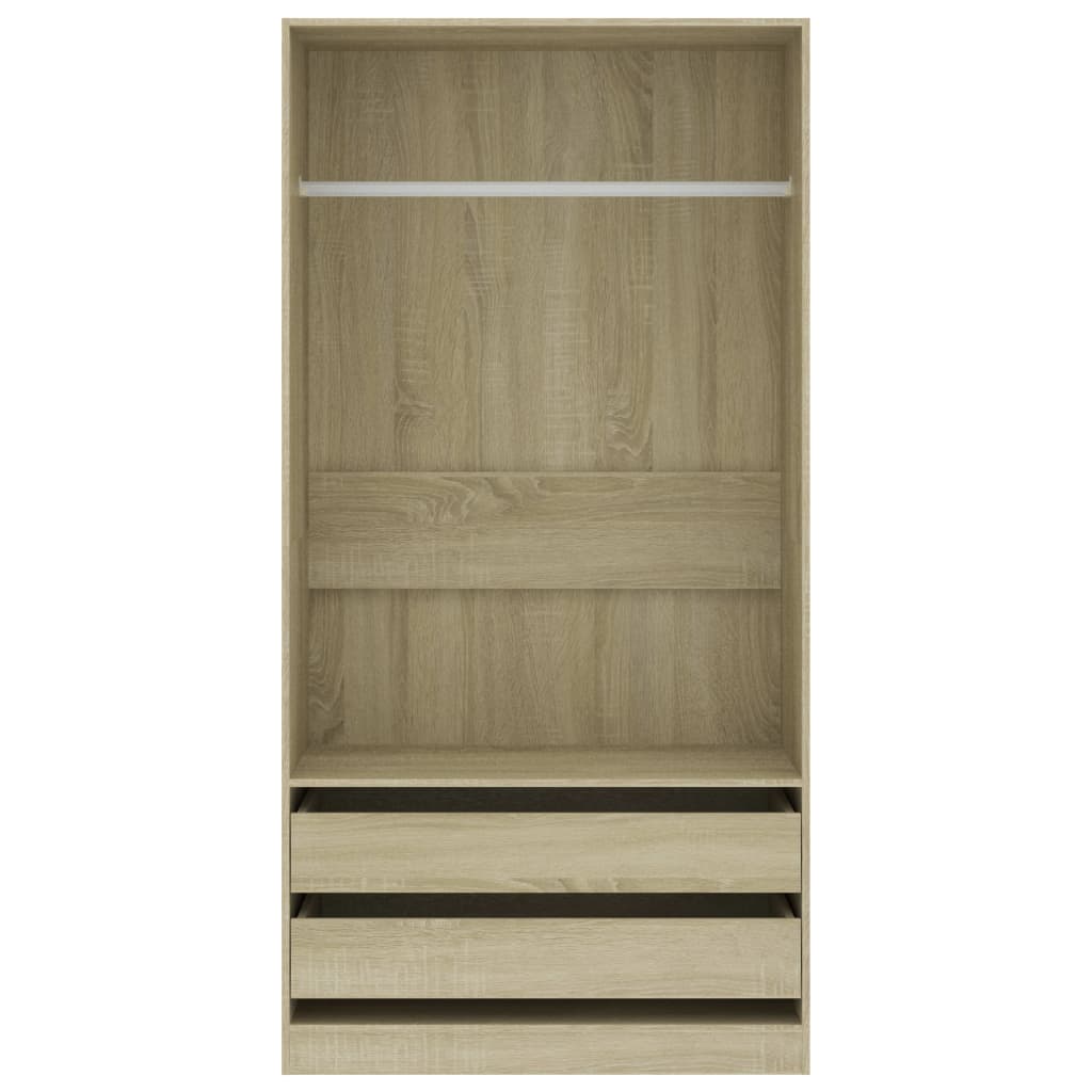 vidaXL Garderobe sonoma eik 100x50x200 cm konstruert tre