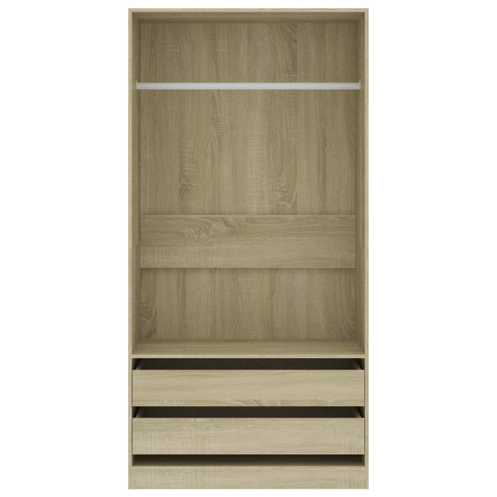  Šatník, dub sonoma 100x50x200 cm, kompozitné drevo