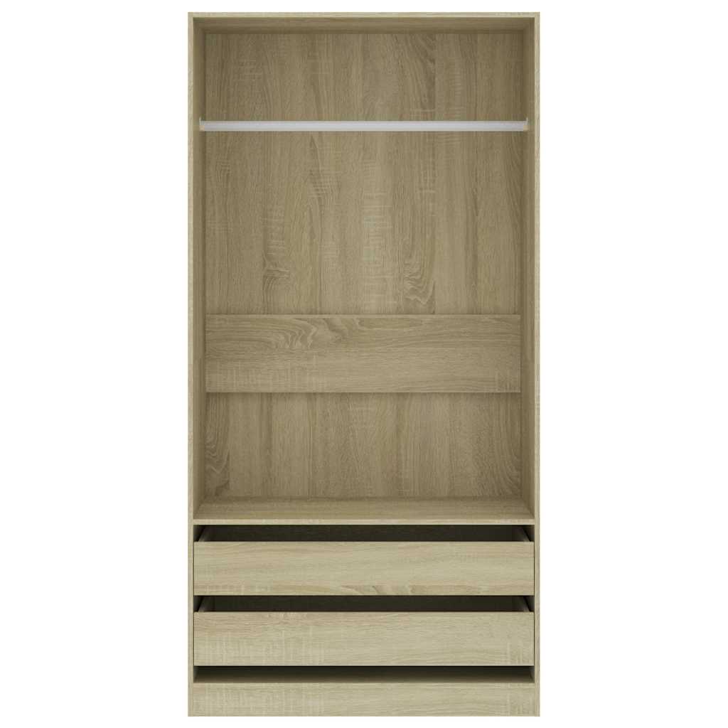 

vidaXL Kledingkast 100x50x200 cm bewerkt hout sonoma eikenkleurig