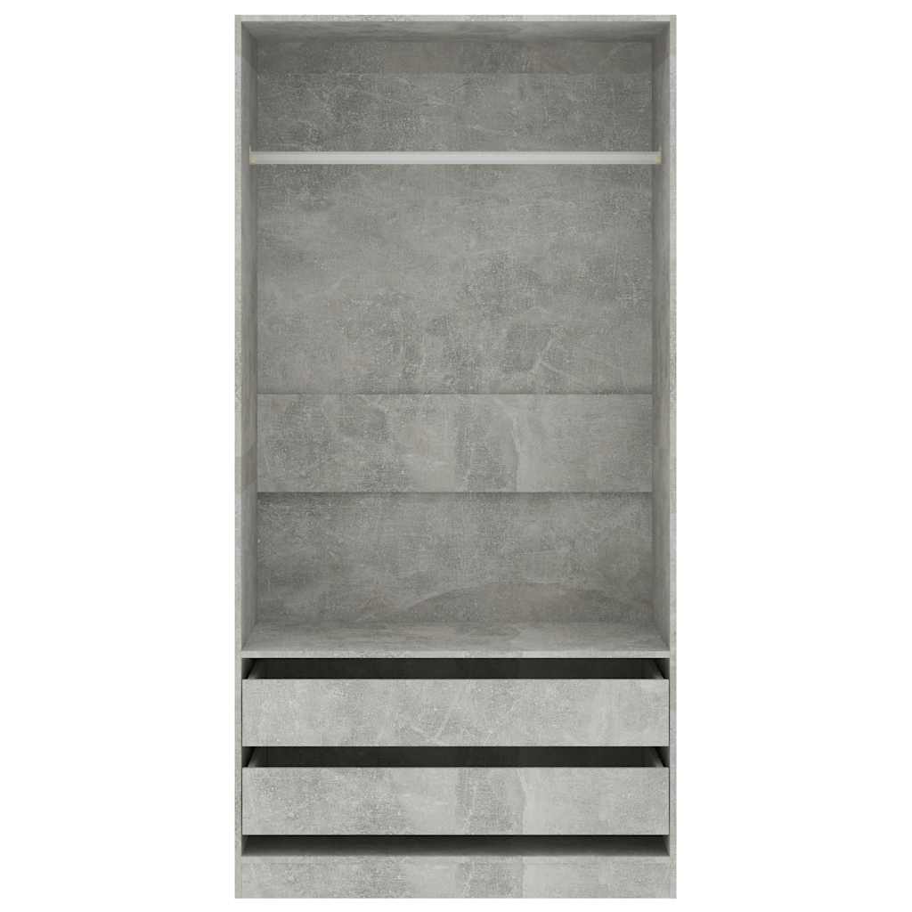 vidaXL Šatník, betónovo sivý 100x50x200 cm, kompozitné drevo