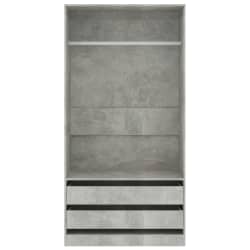 vidaXL Armadio Grigio Cemento 100x50x200 cm in Legno Multistrato