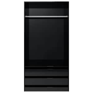 vidaXL Garderobe høyglans svart 100x50x200 cm sponplate