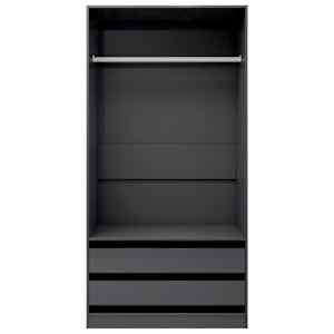 vidaXL Drabužių spinta, pilkos spalvos, 100x50x200cm, MDP, ypač blizgi