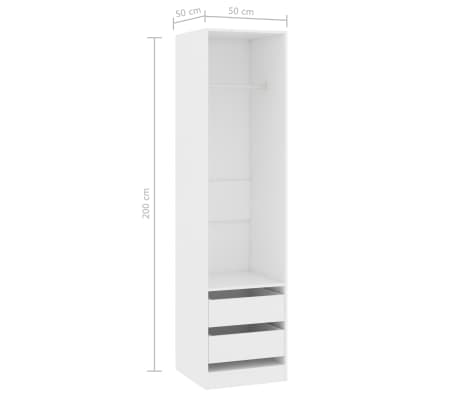 Vidaxl Wardrobe With Drawers White 50x50x200 Cm Chipboard Vidaxl