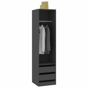 vidaXL Wardrobe with Drawers Grey 50x50x200 cm Engineered Wood