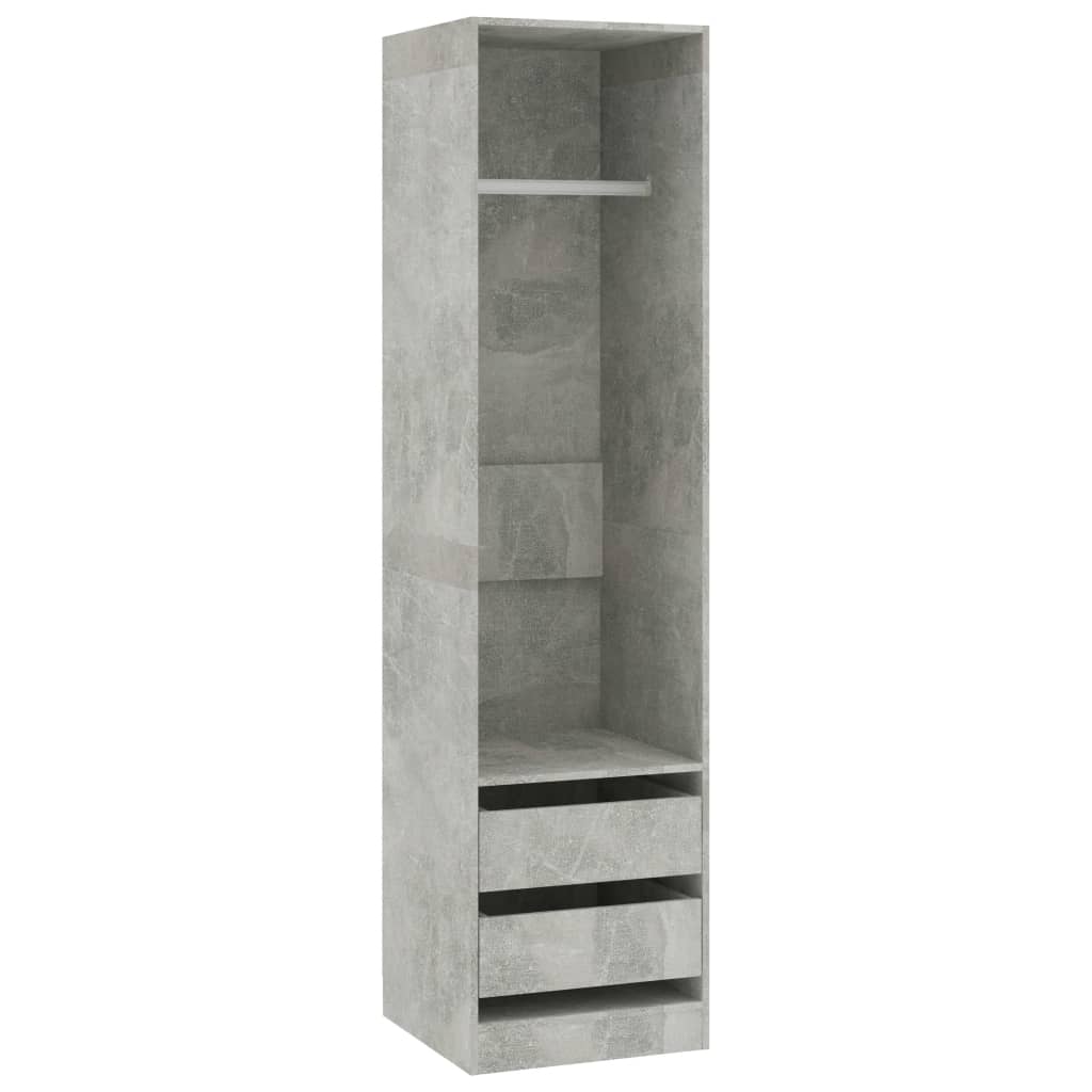 Šatní skříň se zásuvkami betonově šedá 50x50x200 cm dřevotříska