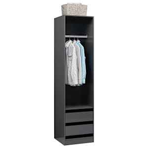 vidaXL Wardrobe with Drawers High Gloss Grey 50x50x200 cm Engineered Wood