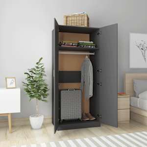 vidaXL Garderobe gr&aring; 80x52x180 cm sponplate