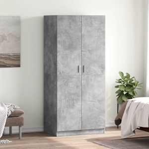 Garderobna omara betonsko siva 80x52x180 cm iverna plošča