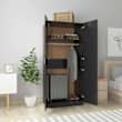 vidaXL Garde-robe, Armoire de Rangement, Étagère à Vêtements, Meuble de Chambre à Coucher, Organisateur de Maison Intérieur, Noir Bois d'Ingénierie