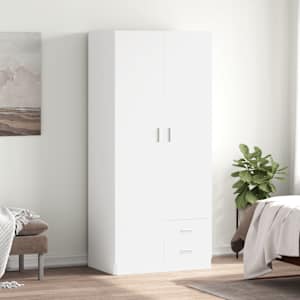 Šatní skříň bílá 80 x 52 x 180 cm kompozitní dřevo - obrázek 1