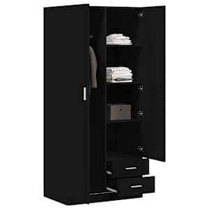 vidaXL Garde-robe Noir 80x52x180 cm Agglom&eacute;r&eacute;