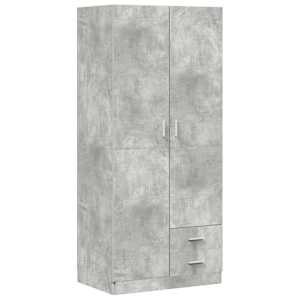 Šatní skříň betonově šedá 80 x 52 x 180 cm kompozitní dřevo - obrázek 2