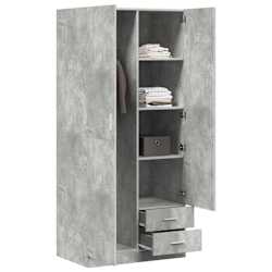 vidaXL Wardrobe | Concrete Grey | Engineered Wood | Compact | Wardrobe