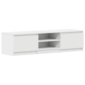 vidaXL telerialus, valge, 140 x 40 x 35,5 cm, tehispuit