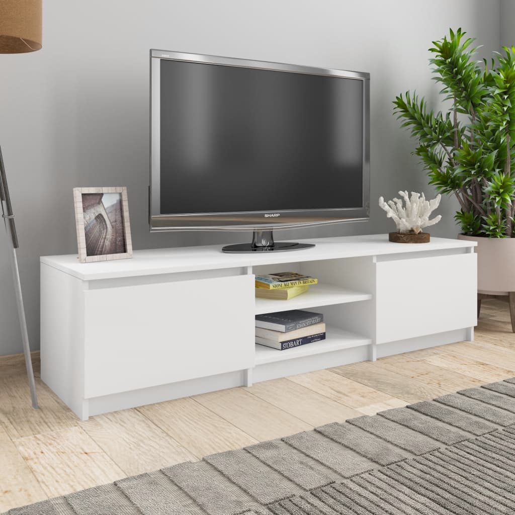 Mueble de tv 1 puerta 140 cm - acabado madera clara y blanco Sue