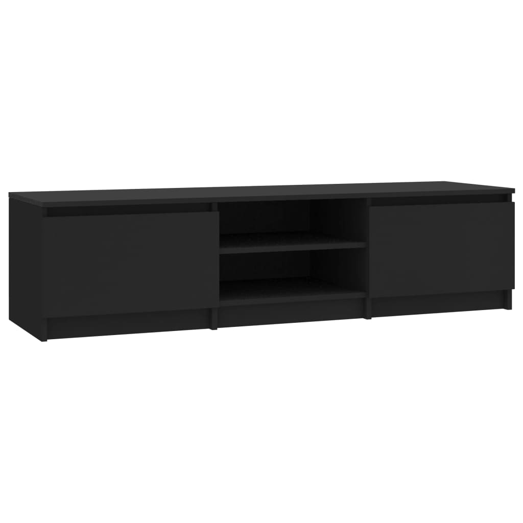 Meuble TV Noir 140x40x35,5 cm Aggloméré | meublestv.fr 3