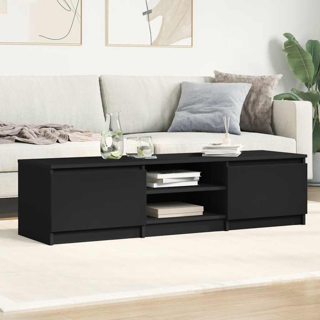 vidaXL fekete szerelt fa TV-szekrény 140 x 40 x 35,5 cm