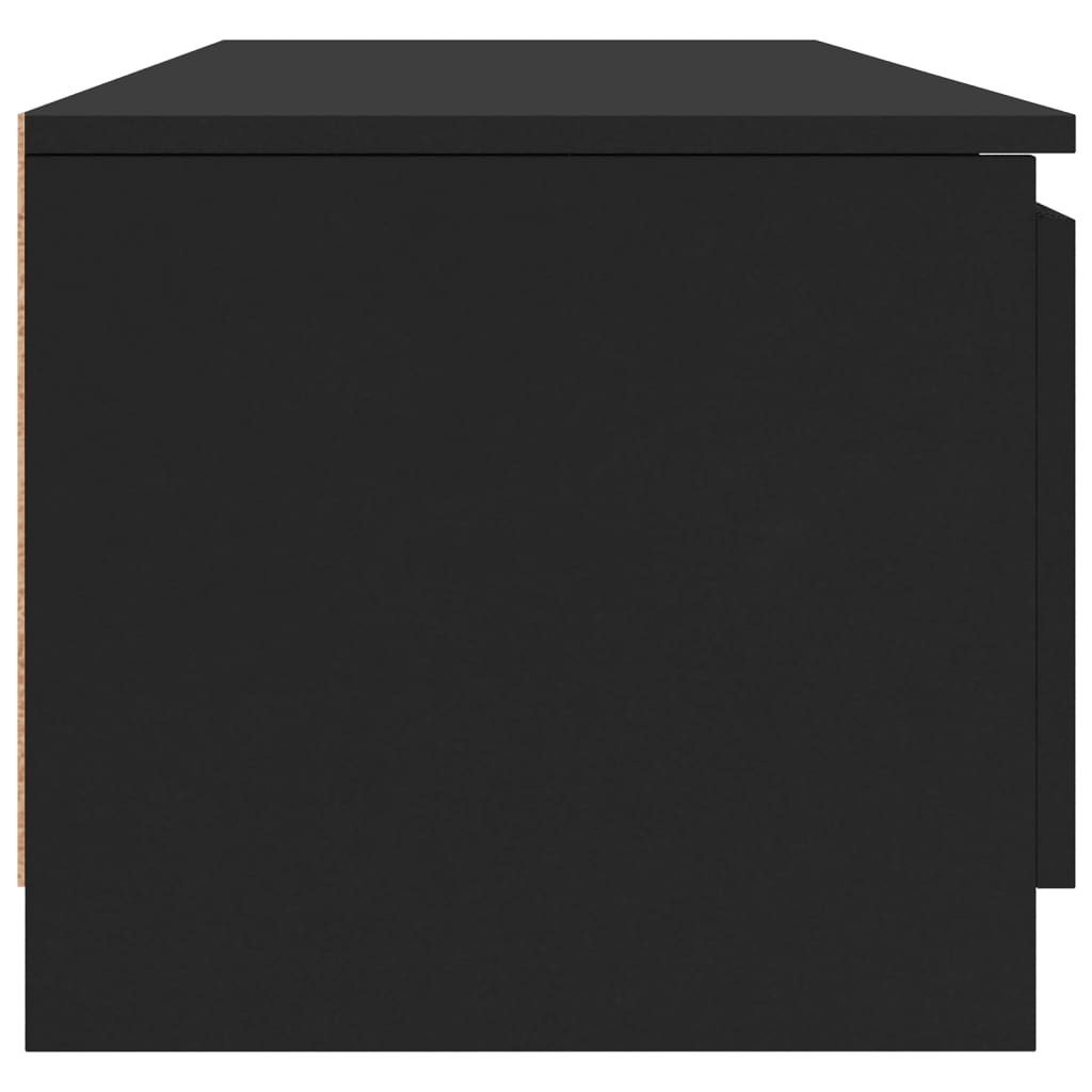 Fekete forgácslap TV-szekrény 140 x 40 x 35,5 cm 