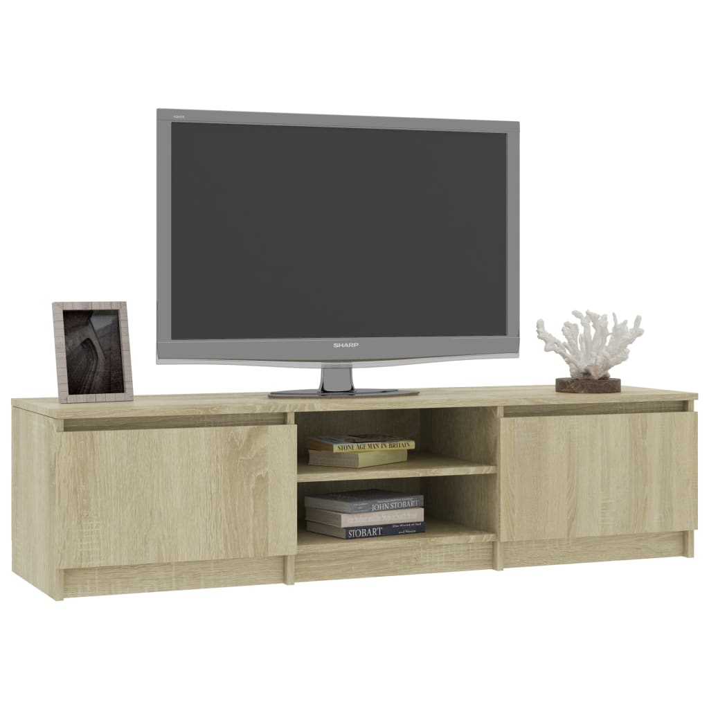 Sonoma-tölgy színű forgácslap TV-szekrény 140 x 40 x 35,5 cm 