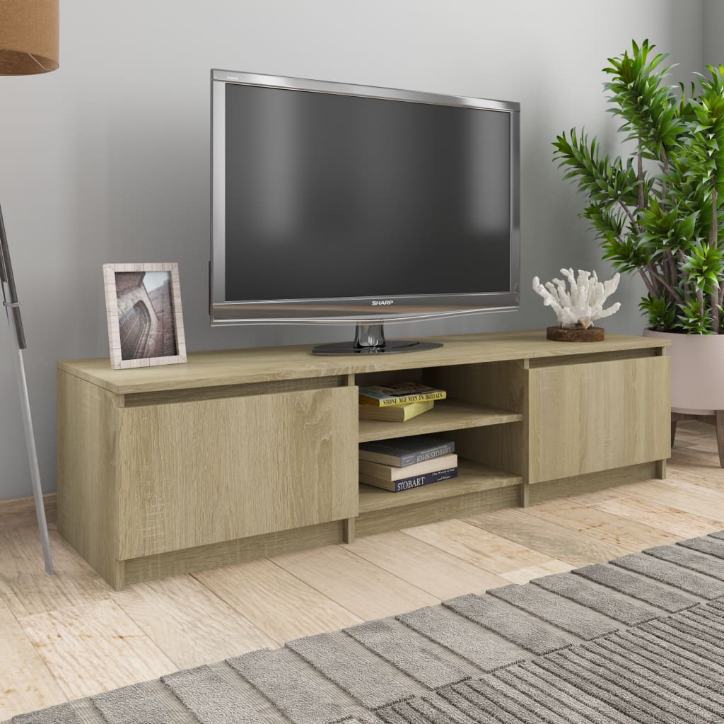 vidaXL Comodă TV, stejar Sonoma, 140 x 40 x 35,5 cm, PAL de la vidaxl imagine noua