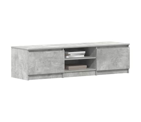 Mobile TV In Legno Multistrato Cemento Look 88.5x27.5x30.5cm | 2 Ante E Scaffale | VidaXL - Foto 11