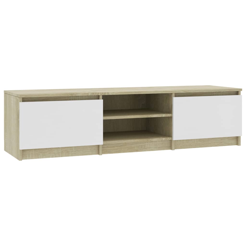 

vidaXL TV Cabinet White and Sonoma Oak 55.1"x15.7"x14" Engineered Wood