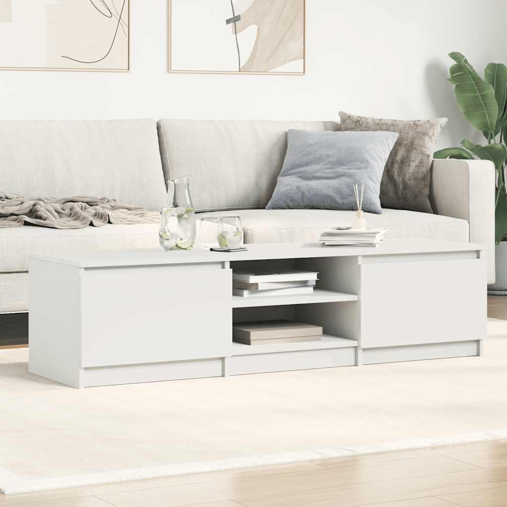 vidaXL Tv-meubel 140x40x35,5 cm bewerkt hout hoogglans wit afbeelding