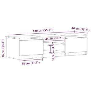 TV stolek bílý s vysokým leskem 140x40x35,5 cm kompozitní dřevo - obrázek 11