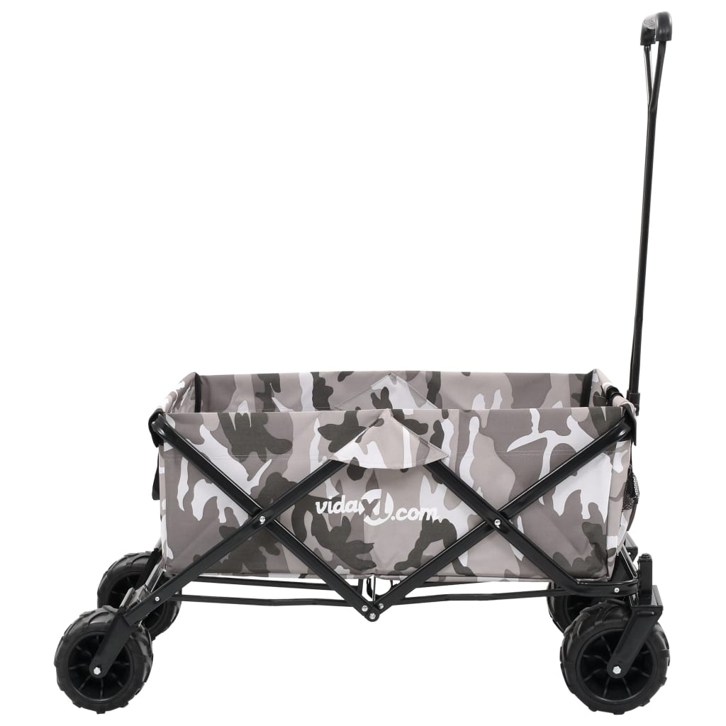 vidaXL Folding Hand Trolley Metal Camouflage