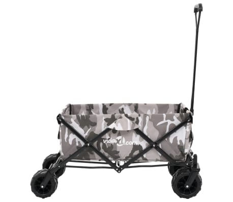 vidaXL Сгъваема ръчна количка, метал, камуфлаж