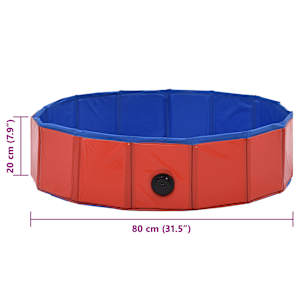 Skládací bazén pro psy červený 80 x 20 cm PVC - obrázek 9