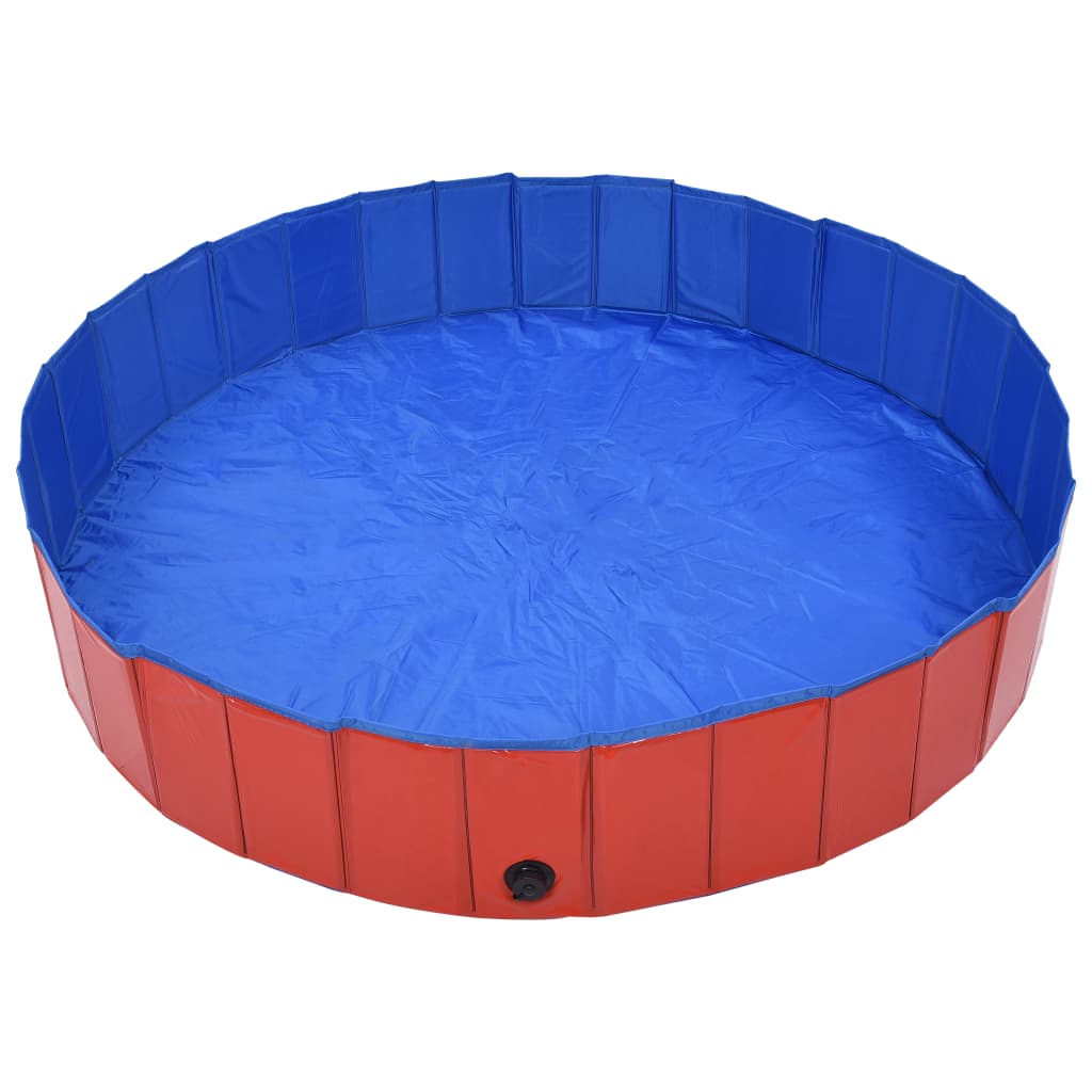 vidaXL Piscină pentru câini pliabilă, roșu, 160 x 30 cm, PVC