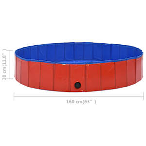 Skládací bazén pro psy červený 160 x 30 cm PVC - obrázek 9