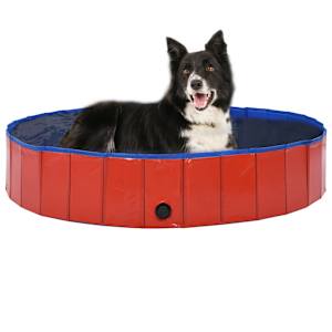 Skládací bazén pro psy červený 160 x 30 cm PVC - obrázek 1