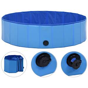 vidaXL kokkupandav koertebassein, sinine, 120 x 30 cm, PVC