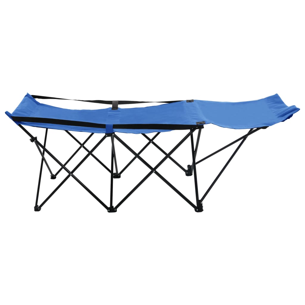 vidaXL Folding Sun Lounger Blue Steel