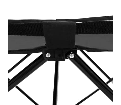 vidaXL Chaise longue pliable Noir Acier vidaXL Chaise longue pliable Noir Acier