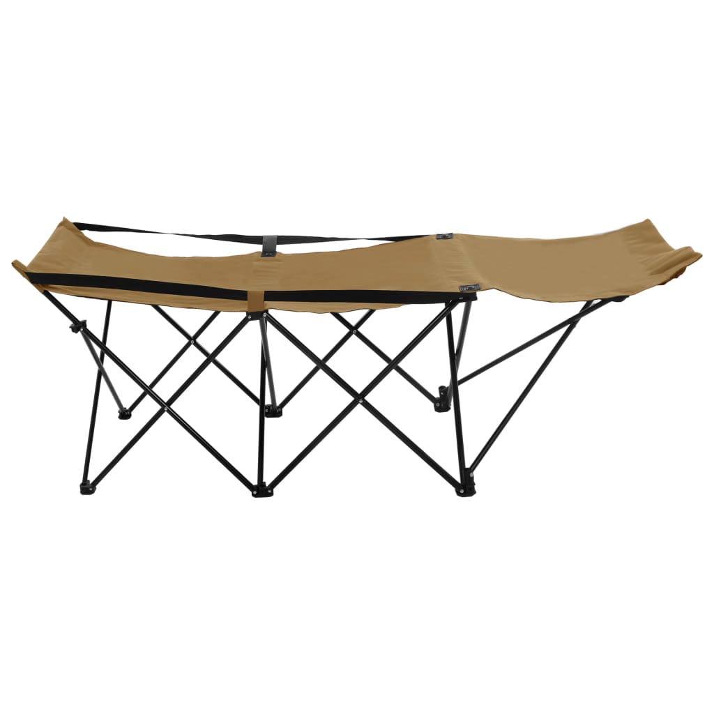 vidaXL Folding Sun Lounger Taupe Steel