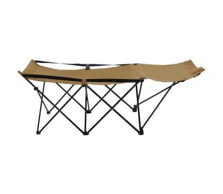 vidaXL Folding Sun Lounger Taupe Steel