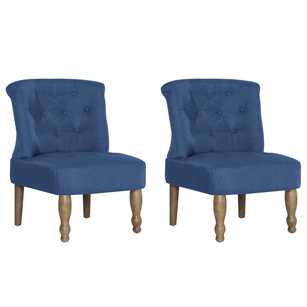 

vidaXL French Chairs 2 pcs Blue Fabric