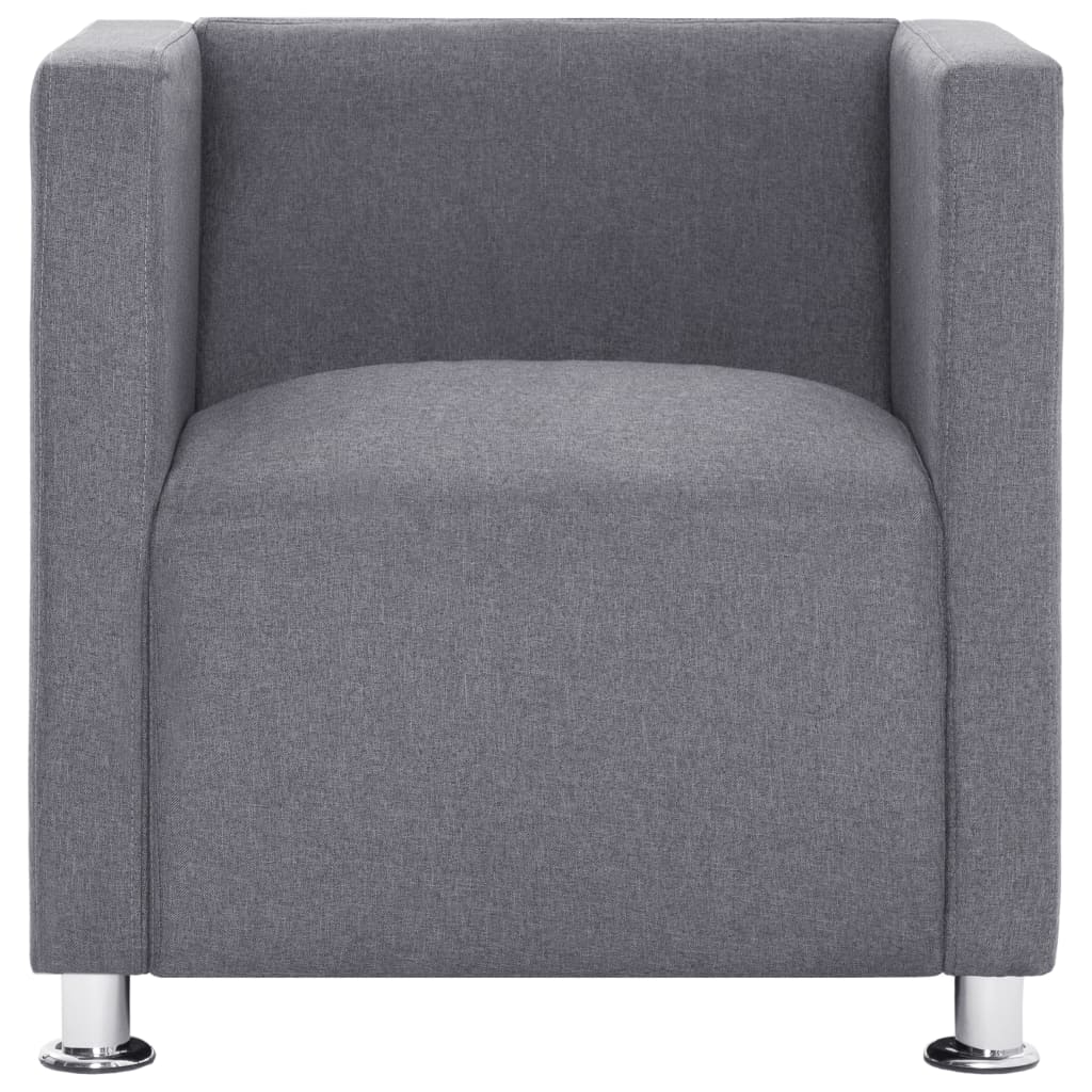 vidaXL Cube Armchair Light Gray Fabric