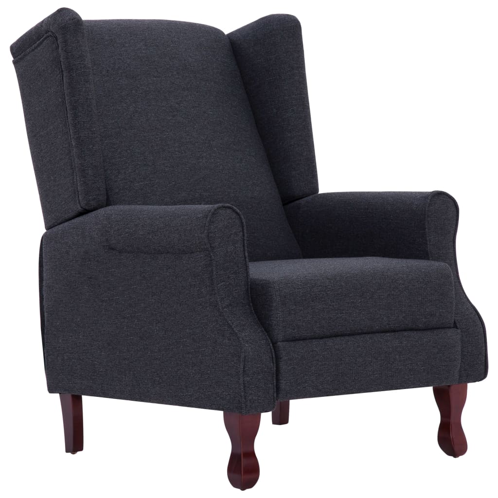 Armchairs Dark gray Polyester, Wooden frame Medium