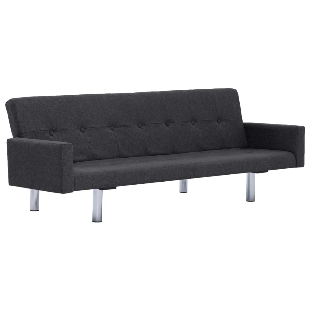 

vidaXL Sofa Bed with Armrest Dark Gray Fabric