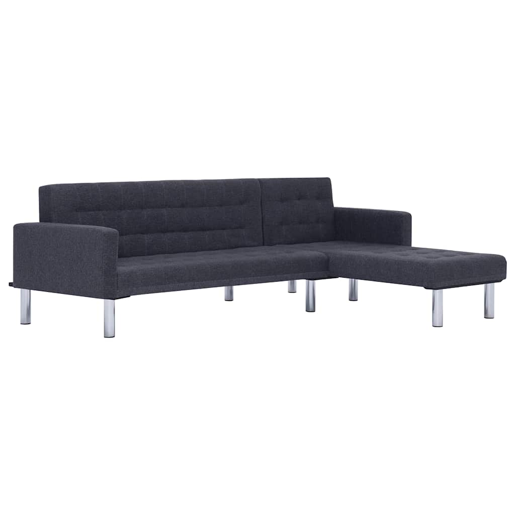 

vidaXL L-shaped Sofa Bed Dark Gray Polyester