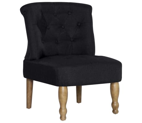 vidaXL French Chairs 2 pcs Black Fabric