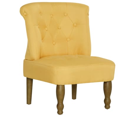 vidaXL French Chairs 2 pcs Yellow Fabric
