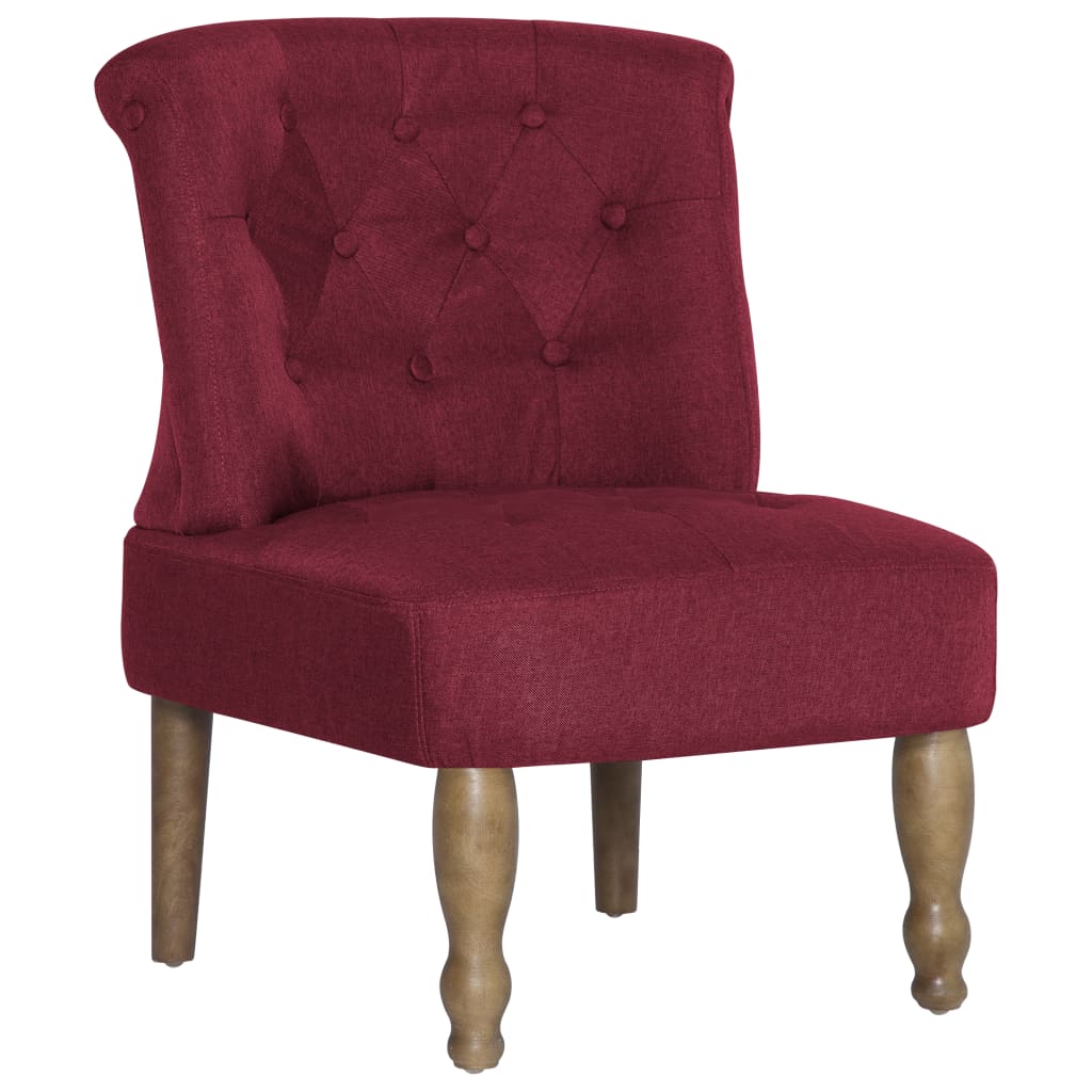vidaXL French Chairs 2 pcs Wine Red Fabric