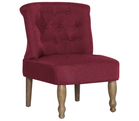 vidaXL French Chairs 2 pcs Wine Red Fabric
